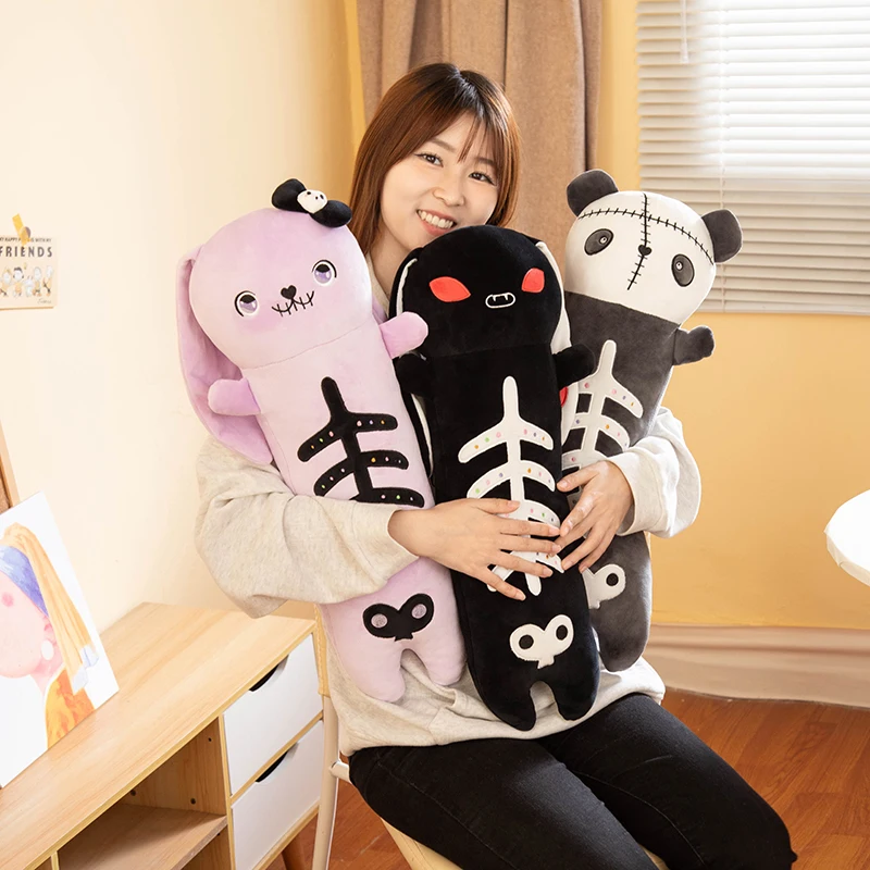 60cm Horror Goth Plush Animal Rabbit Panda Soft Toy Cute Body Pillow Halloween Party Decor Funny Gift For Girl Boy 6