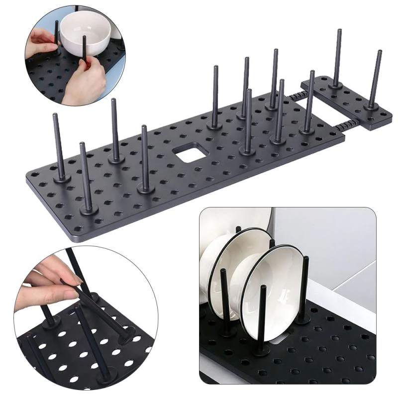 Kitchen Organizer Sink Drain Shelf Dish Drying Rack Bowl Plates Shelf Storage Drawer Desktop Adjustable Holder Home Accessories 2