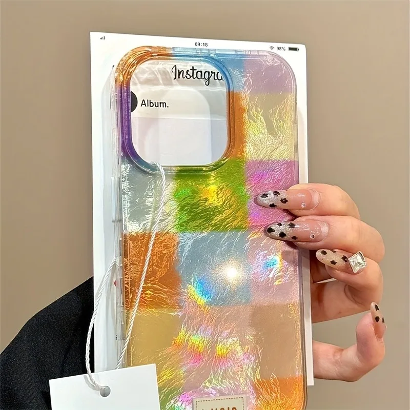 Vortex Pattern Colorful Plaid Phone Case Cover