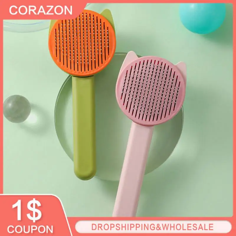 

Pet Hair Removal Brush Grooming Comb Self Cleaning Dog Slicker Brush With Massage Teeth Dogs Cats Pet Grooming Supplies