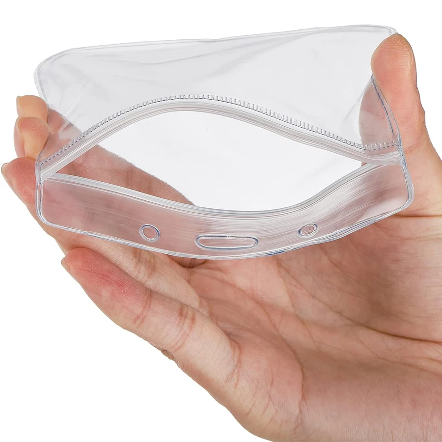 Badge Holder 10pcs Transparent horizontal ID card holder badge sealed waterproof