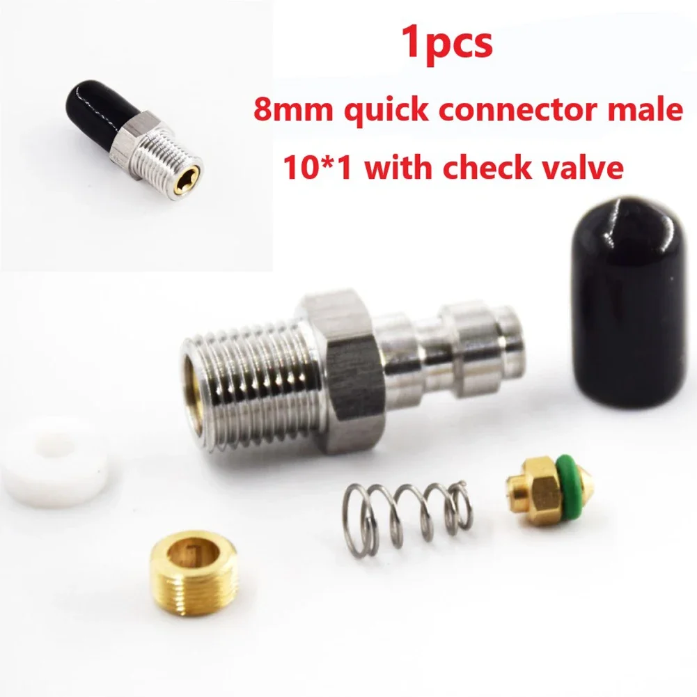 

1PCS 8mm Quick Connect Check Valve Quick Connect Check Valve PCP Filling M10x1 1/8NPT 1/8BSPP Mainly Used Pneumatic Tools