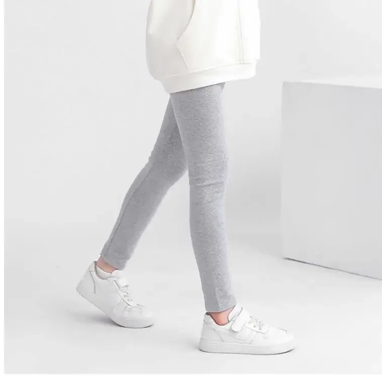 Pantalones largos de algodón fino para bebé, mallas para mujer y niño, ropa exterior, color blanco y negro, primavera y otoño
