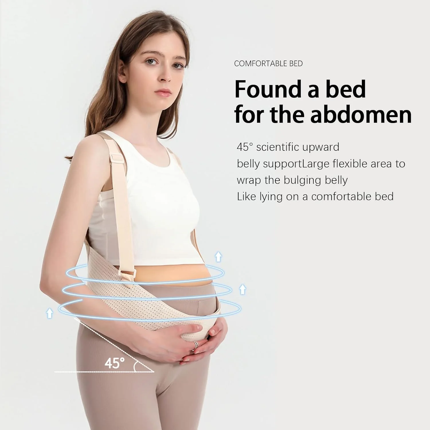 1Pc Pregnant Women Adjustable Sizes Maternity Belly Band Pregnancy Support for Abdomen Breathable with Detachable Shoulder Strap