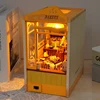 DIY Wooden Bakery Shop Book Nook Shelf Insert Miniature Model Kits With Furniture Bookshelf Bookend for Friends Birthday Gifts 3