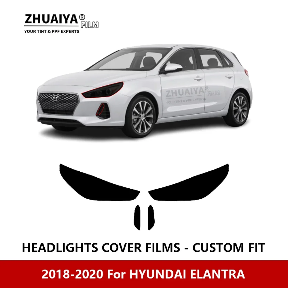 

For HYUNDAI EL ANTRA 2018-2020 Car Exterior Headlight Anti-scratch PPF precut Protective film Repair film stickers Accessories