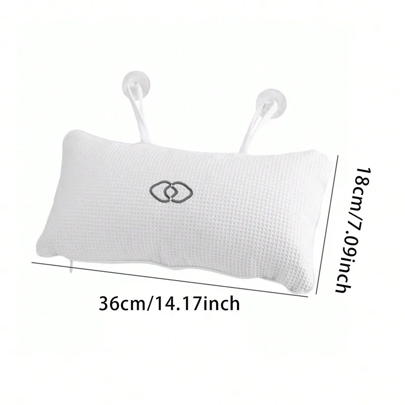 Comfort Neck Back Anti-slip Bathtub Pillow Spa Bath Bathtub Cushion Soft Headrest Massage Suction Cup Hot Tub Pillow Accessory