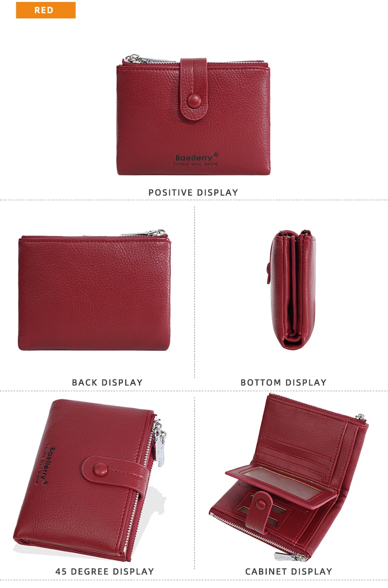 Baellerry Neue Doppel-reißverschluss Frauen Geldbörsen Einfache Schnalle Weibliche Geldbörsen Große Kapazität Karte Halter Brieftasche Für Mädchen – Detail 22