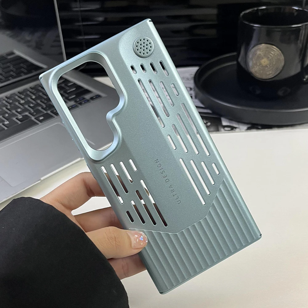 Luxurious Metallic Heat-Dissipating Shockproof Phone Case with Blade Design