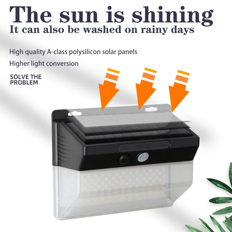 

Outdoor Waterproof Wall Light Solar Lamps PIR Motion Sensor Fiood Light Outdoor Super Bright Solar Powered Light for Garden