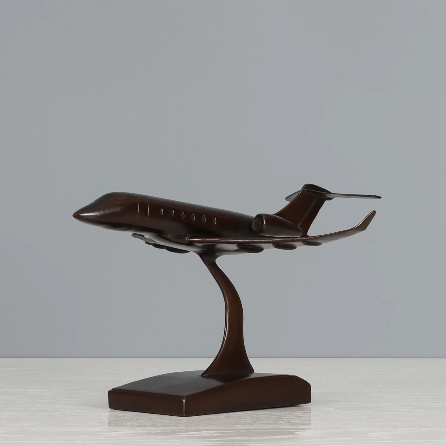 Bronze Challenger 350 Aircraft Plane Statue Figurine Airplane Sculpture for Home Decoration Collection 2