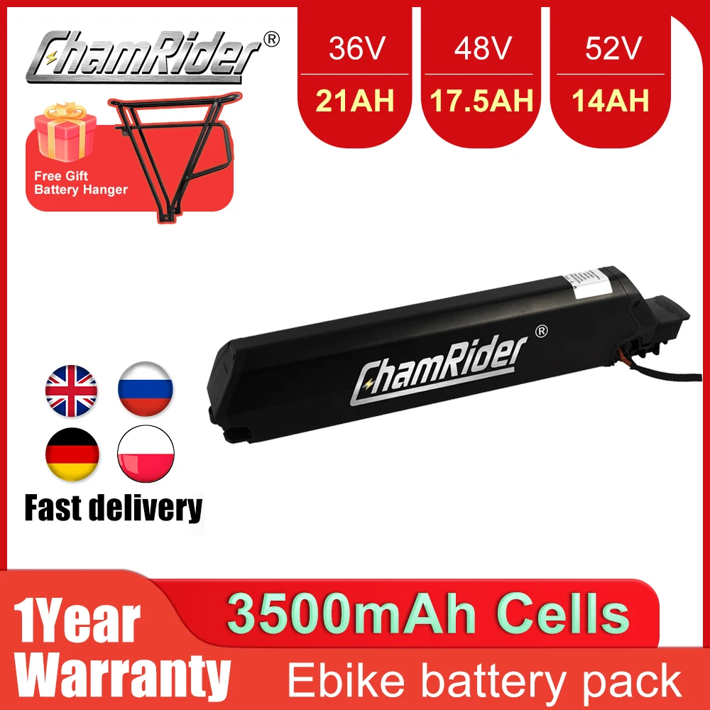 

Аккумулятор ChamRider-Dorado Plus Ebike, литий-ионный аккумулятор Reention 48 В, 36 В, 17,5 Ач, электрический велосипед, 1000 Вт