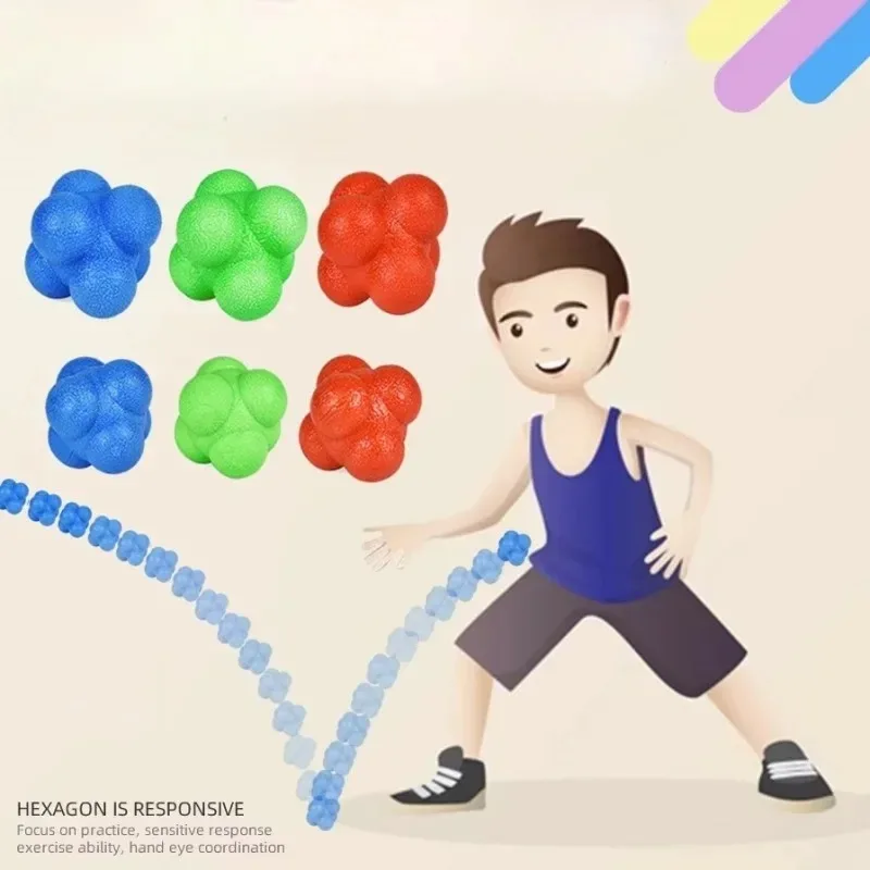 Hexagonal Reaction Ball Football Basketball Sport Speed Agility Skills Training Unpredictable Reaction Ball Outdoor Fitness