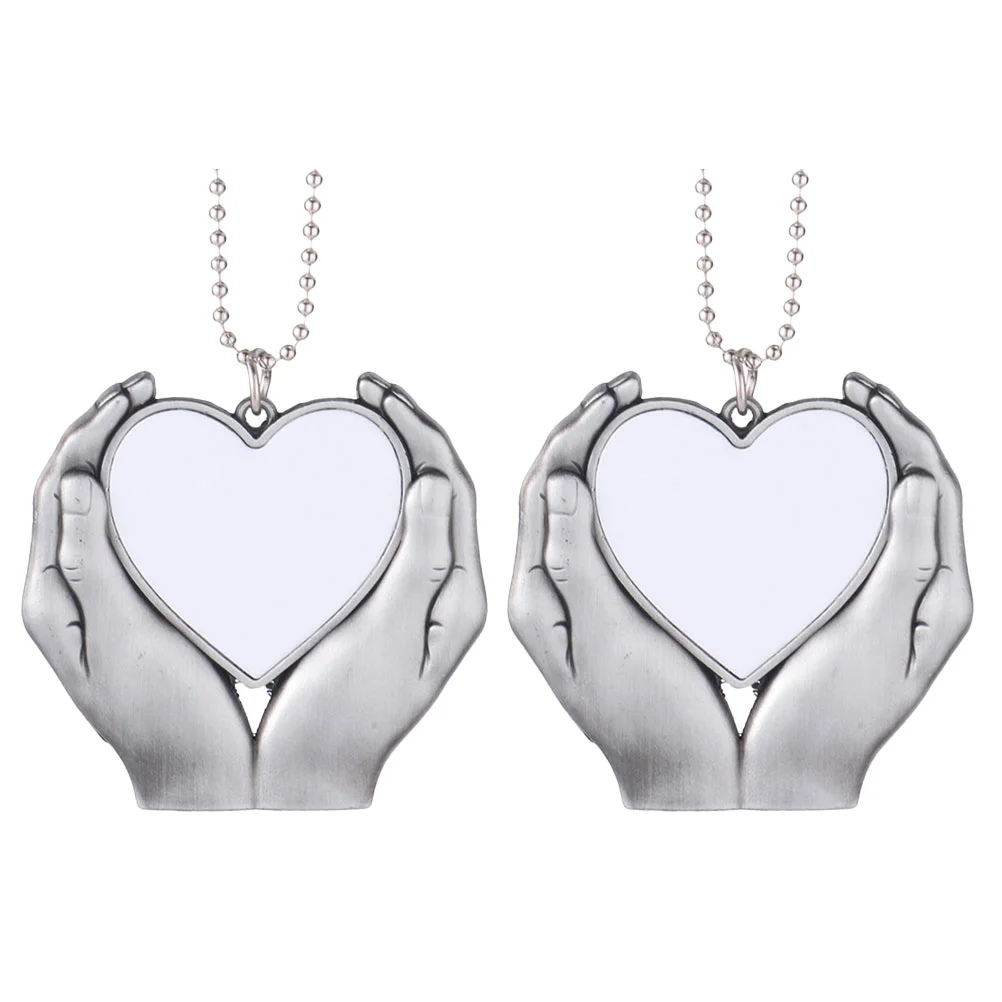 

Hands Hold Love Heart Hanging Pendant Decorative Household Car Hanging Ornament Valentine'S Day Metal Keychain For Gift