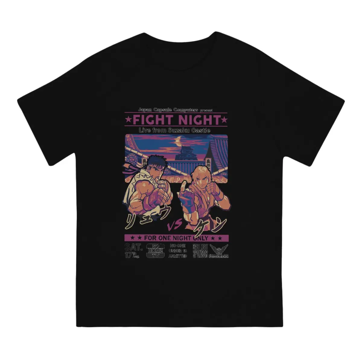 

Street Fighters Creative TShirt for Men Live From Suzaku Castle Round Collar Pure Cotton T Shirt Hip Hop Gift Clothes
