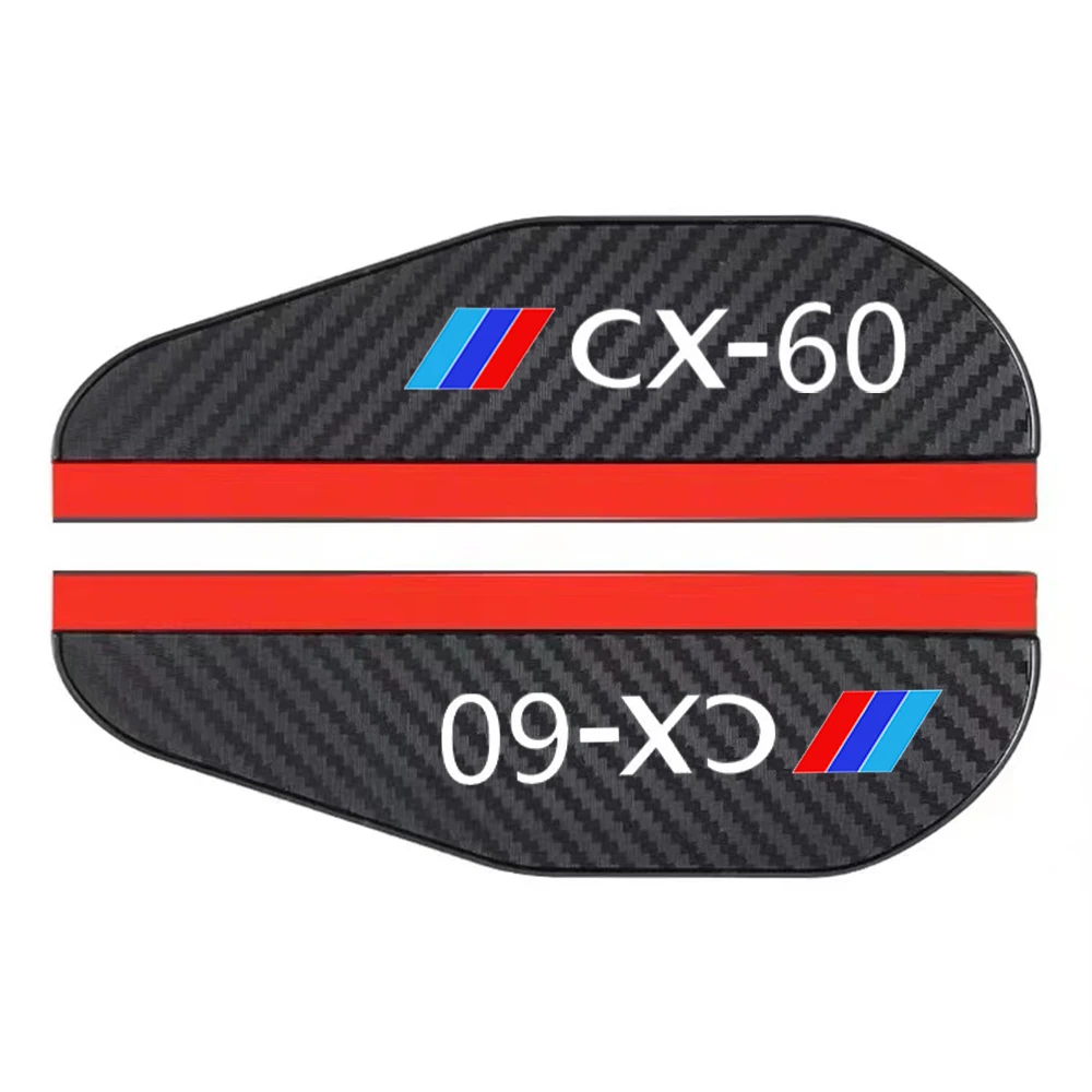 2Pcs Carbon Fiber Car Rearview Mirror Eyebrow Rain Cover For Mazda CX3 CX5 7 8 9 CX30 CX60 MX5 MX30 Axela Atenza Skyactiv RX7 8