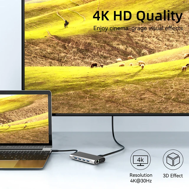 USB C 3.0 4K 허브로 업무 능률 향상