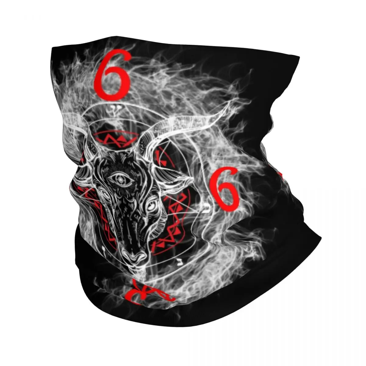 

Satanic Goat Head Baphomet Neck Gaiter Men Women UV Face Shield Winter Satan Symbol Lucifer Devil Bandana Scarf for Hiking