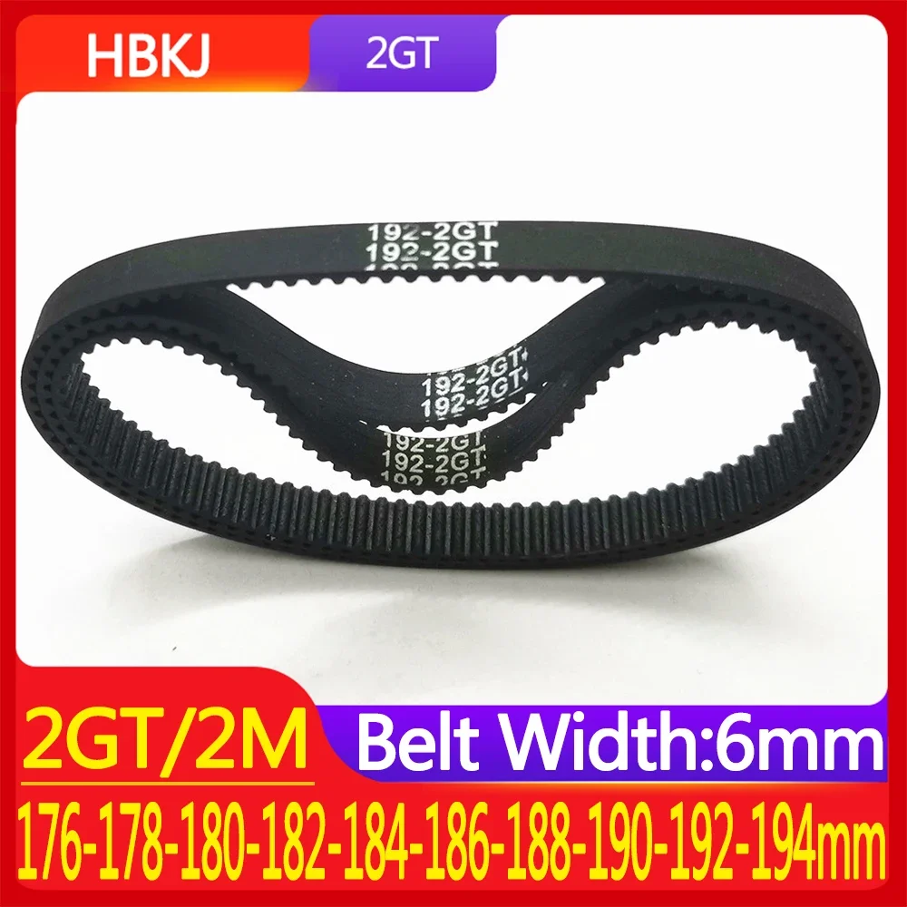 

2GT 2MGT Synchronous Belt176 178 180 182 184 186 188 190 192 194mm Gesloten Lus Rubber Distributieriem 6mm 3D Printer Onderdelen