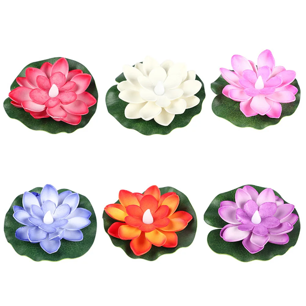 Description Picture 3 of itemFunny Lotus Pool Lamp Electronic Floating Pool Light Battery Operated Lotus Floating Lantern Waterproof Decorative River Lantern
