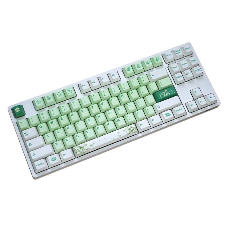 Pbt Dye Subbed Botânico Keycap Perfil Cereja Keycaps Mac para 68 84 980 Keychron Anne Gh60 Gk64 Poker 150 Chaves por Conjunto - Imagem 4