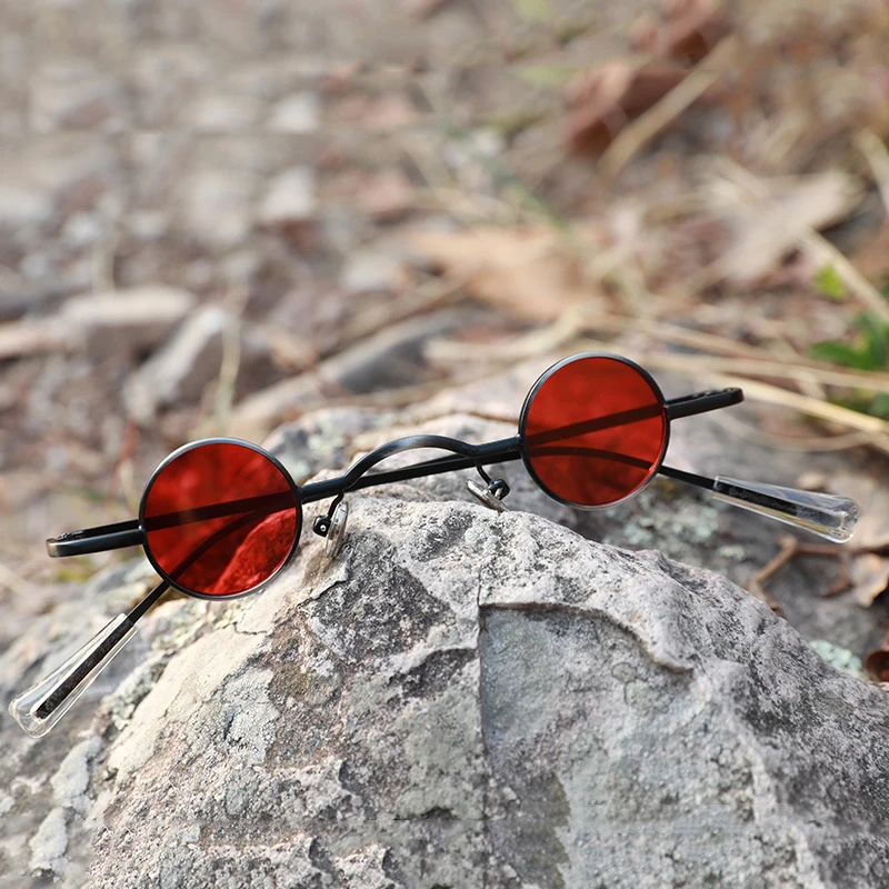 

Retro Steampunk Sunglasses Contracted Small Round Mirror Glasses Whimsy Street Snap Polarized Sunglasses