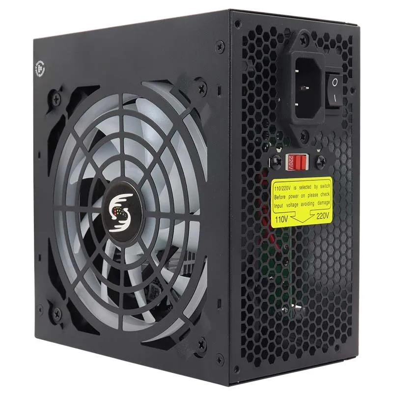 500W ATX 파워 서플라이 12V 20+4핀 비모듈러 ARGB 초저소음 PC 파워, 데스크탑 게이밍 컴퓨터에 적합