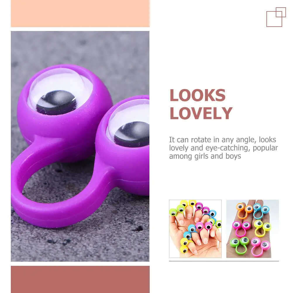 30Pcs 아이볼 링 핑거 장난감 어린이를위한 창의적 학습 대화 형 손가락 인형 파티 호의 교육 휴대용