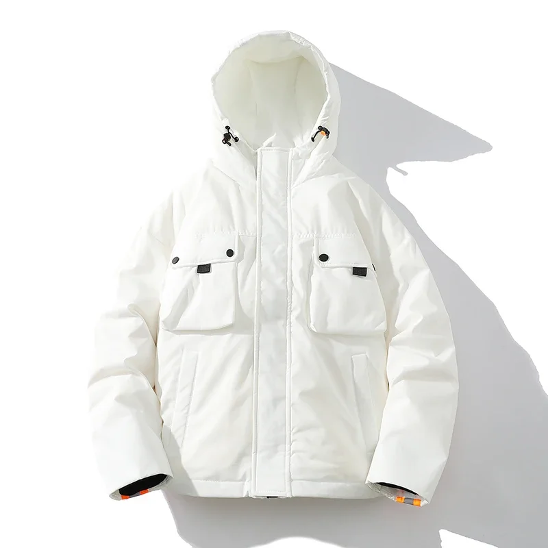 

UETEEY 2023 Fashion Winter Men Women Jacket 90 White Duck Down Thicken Warm High Street Reflective Strips Couple Puffer Coat