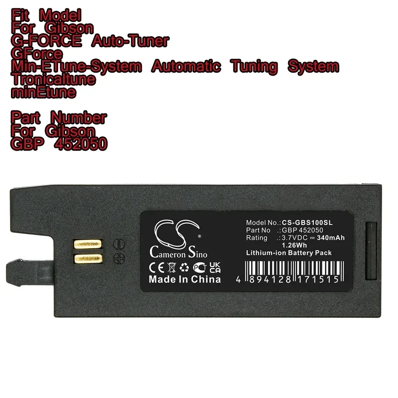 Electronic Tuner Battery For Gibson G FORCE Auto Tuner Geforce Min