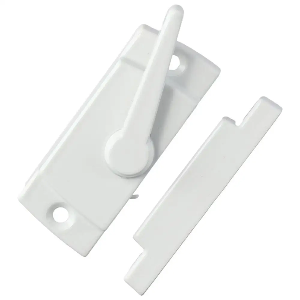 Cam Action Window Sash Locks with Keeper White Sliding Window Sash Locks for Double Hung Security