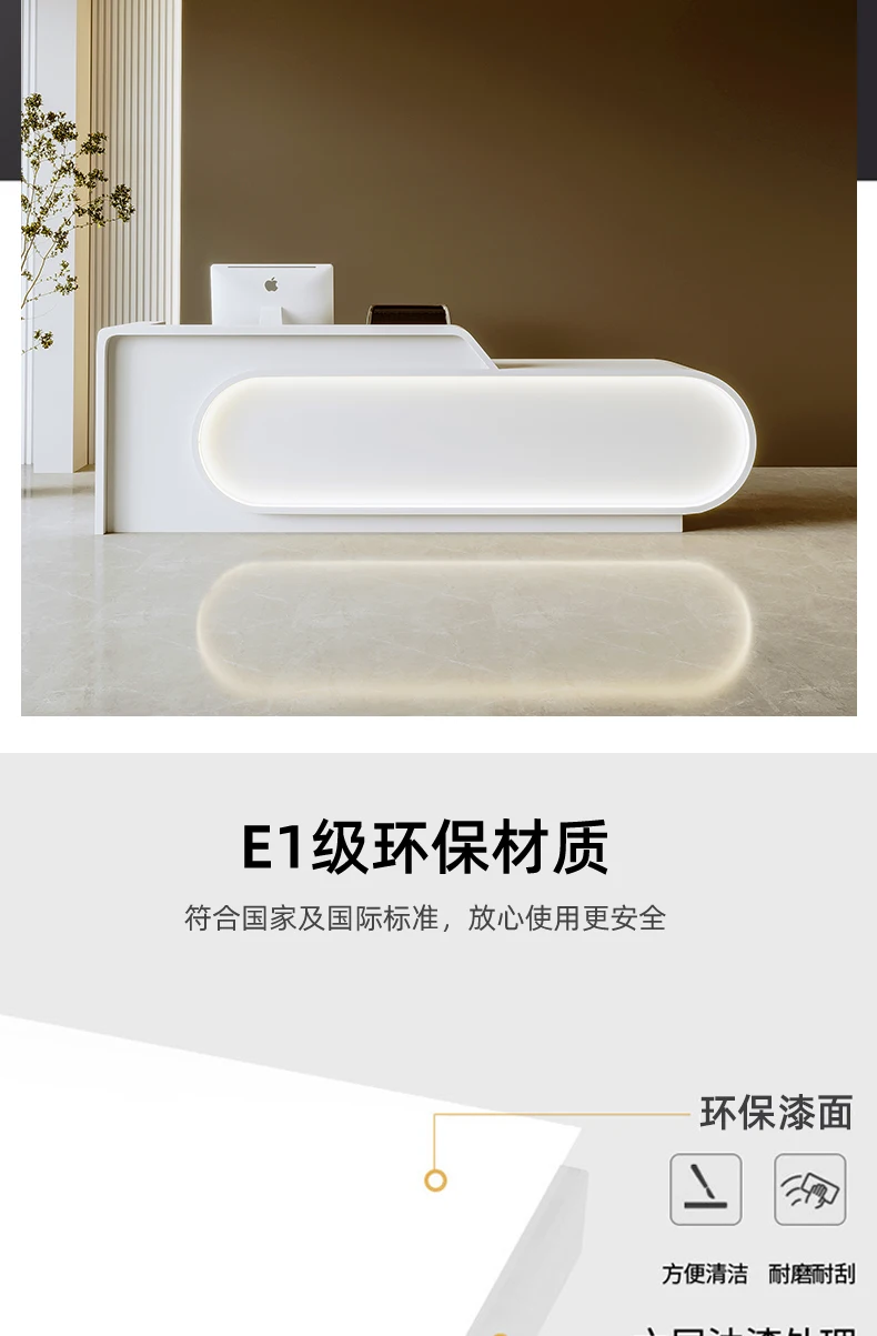 Description Picture 3 of itemModern Reception Desk Office Luxury Counter Cashiers Console Table Computer Storage Scrivania Ufficio Lavoro Office Furniture