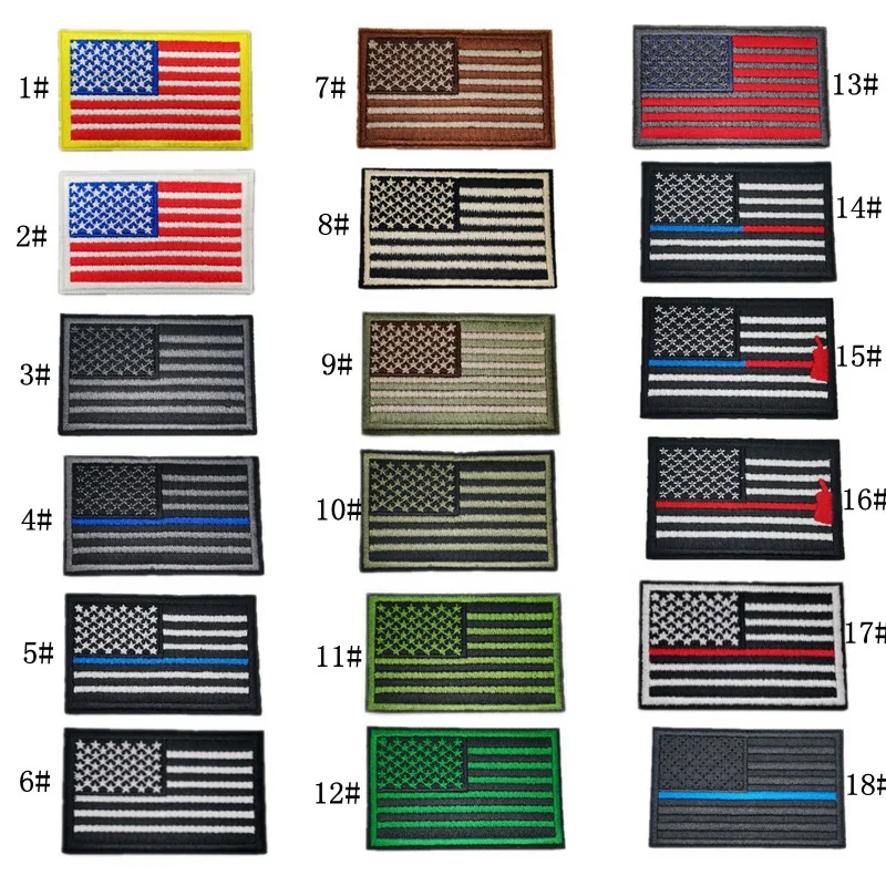 US MADE American Flag Embroidered Patch Multiple Sizes 