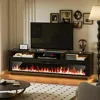 70" Fireplace TV Stand for TVs Up To 80" with 64" Electric Fireplace, TVs Console for The Living , Media Console Table TV Stand 1