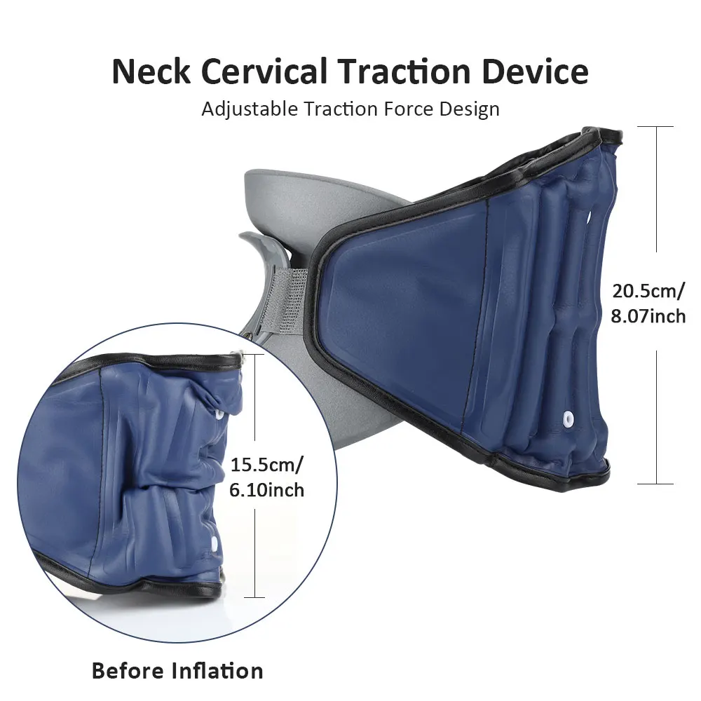 Adjustable Inflatable Neck Traction Cervical Collar Tractor Upper Neck Household Home Use Soft Pillow Stretcher