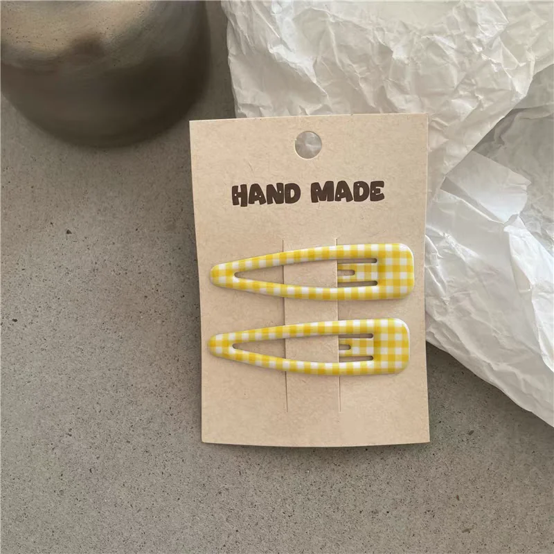 2 Stück modische und minimalistische bunte klassische karierte BB-Haarnadel-Haarseitenklammern für Mädchen und Frauen, koreanische Haar-Accessoires – Detail 6