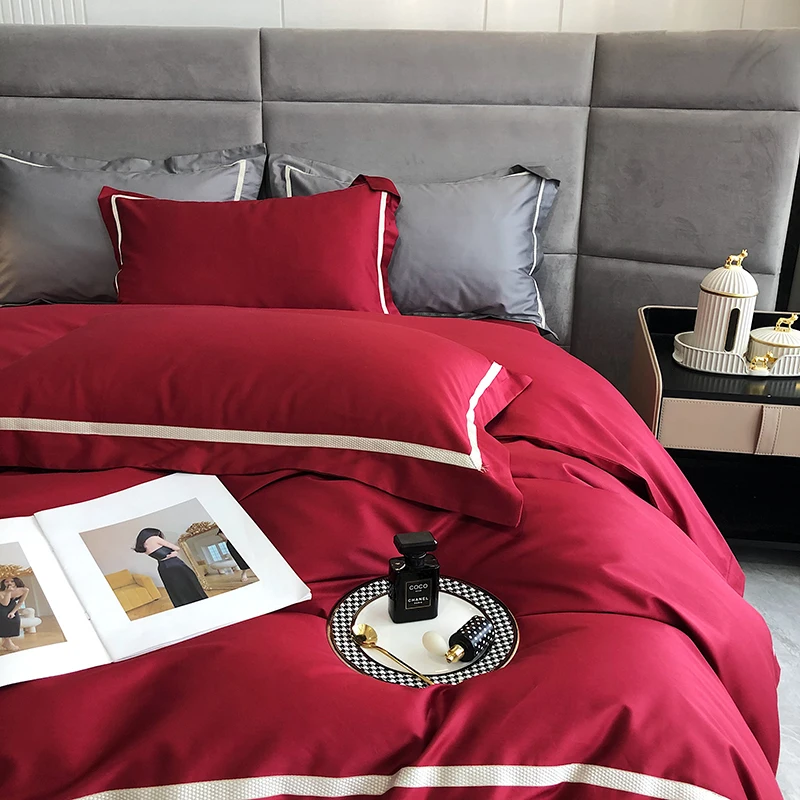 Waliicorners 100S Egyptian Long-staple Cotton Hotel Style Bedding Set Queen King Quilt Cover Bed Linen Pillow Shams Bedclothes 49 Sda6632a2a2294f04beb549a27f972b46X