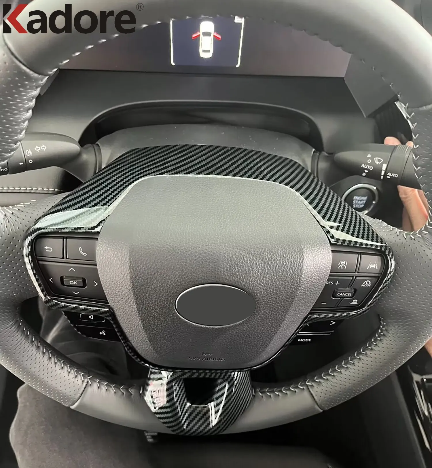 2pcs Carbon Fiber Style Steering Wheel Button Stickers Trim For Toyota Camry 2007-2011