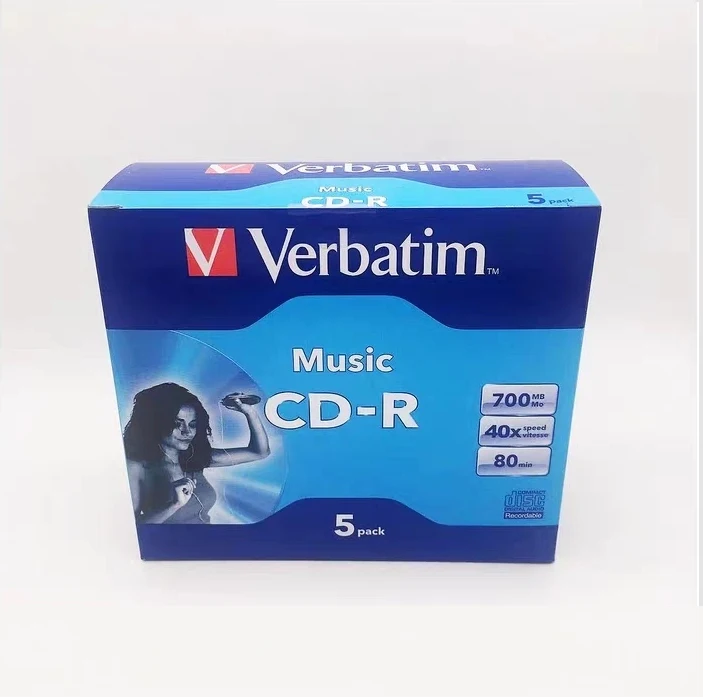 

Verbatim Music CD-R Discs 80Min 700MB 52X 5Pcs/Box