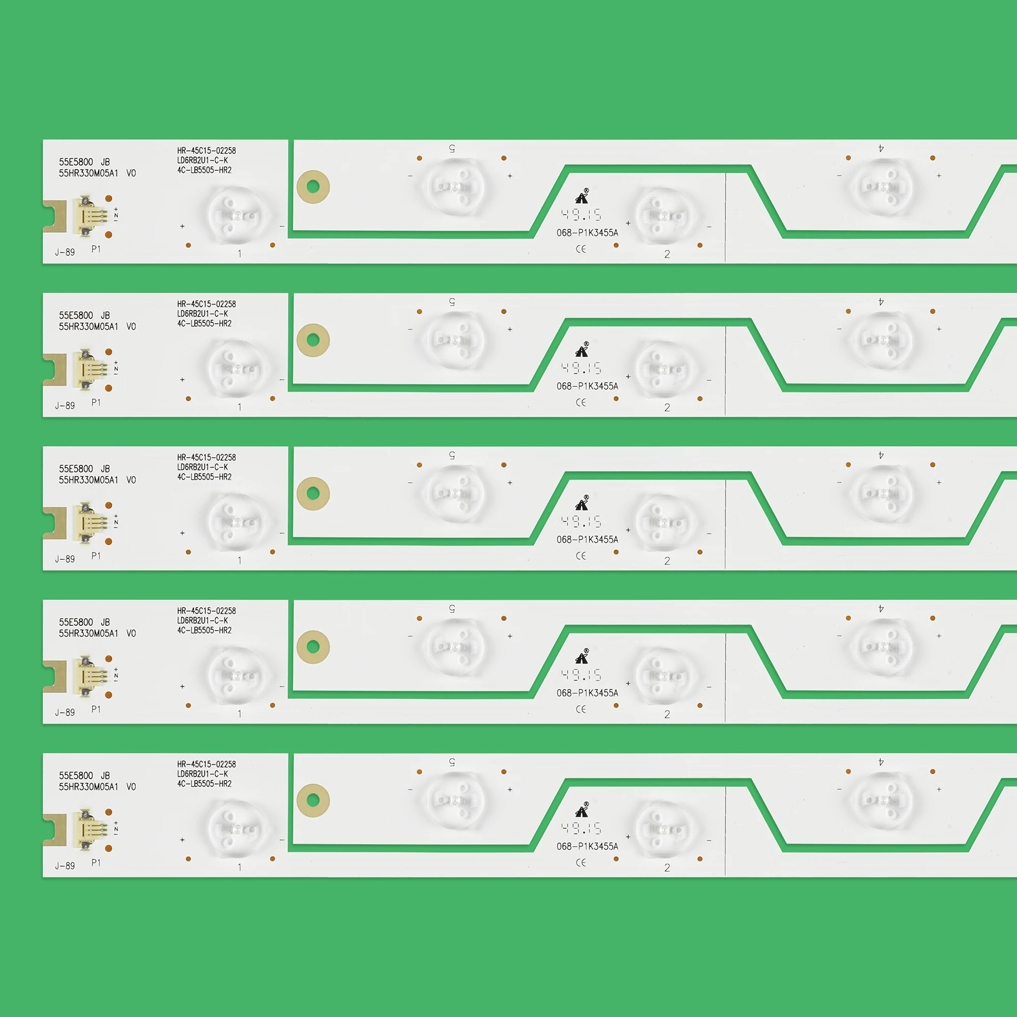 Led Barra de Retroiluminação para Thomson 55ub6406 55ub6406w Lv550ndel Ma4clb5505hr3kt4 Tmt55e580010x53030c-v2 4c-lb5505-yh1 10 Pcs 5leds - Imagem 6