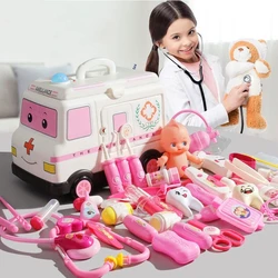 Kit de jeux éducatifs pour enfants, Kit de jeu pour filles et garçons, boîte rouge d'ambulance médicale dentiste 