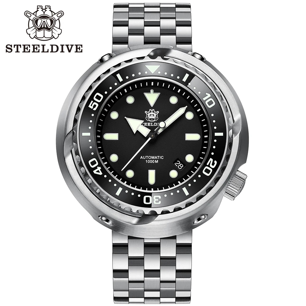 STEELDIVE Luxury Watch SD1978 Oversize 53.6mm Stainless Steel Wristwatch 1000m Waterproof NH35 Automatic Big Tuna Can Dive Watch 1mm 1 5mm 2mm stainless steel oversize actuator for sanwa jlf series joystick and hori hayabusa joystick otto diy update kits