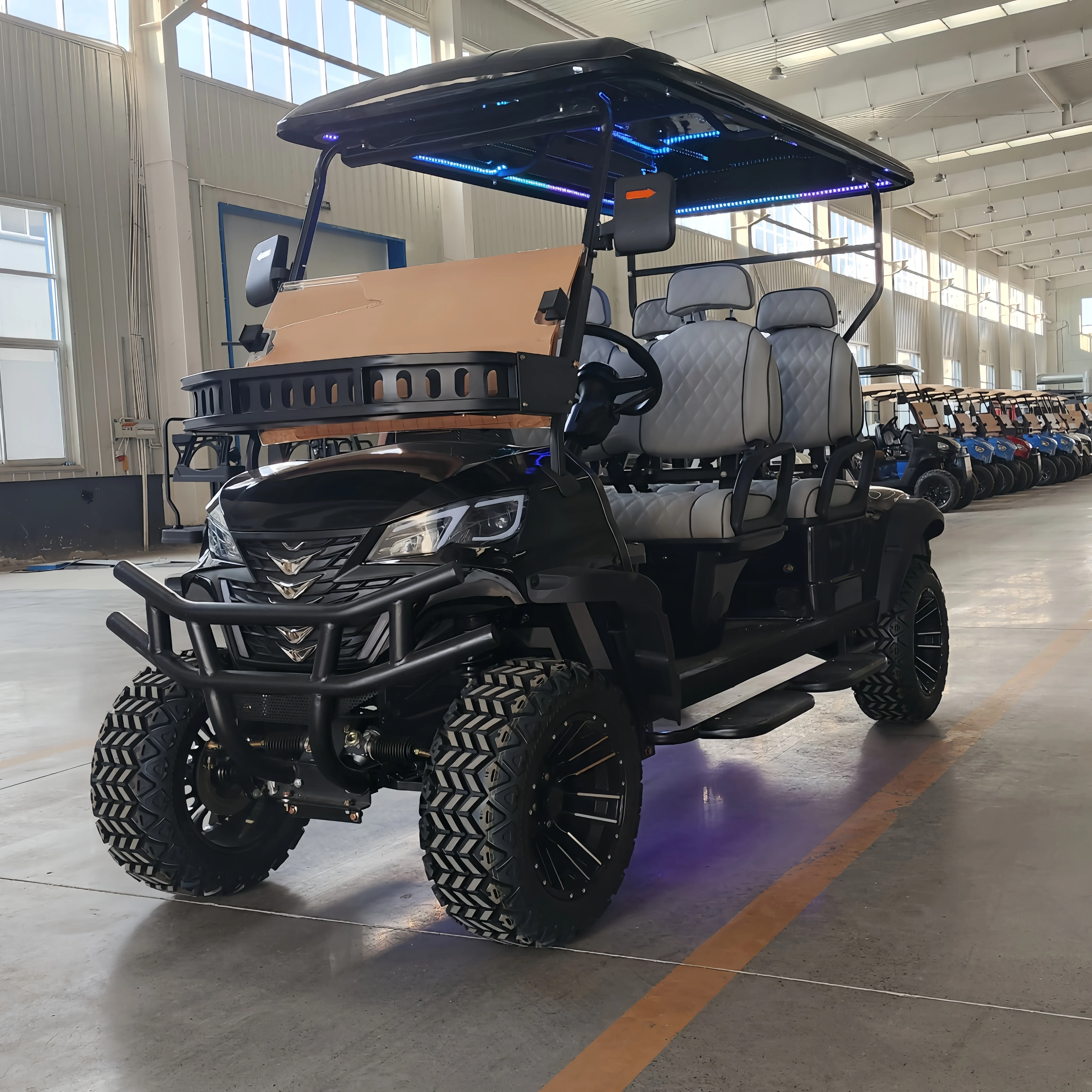 4 Wheel 4 Seater Luxury Club Car 48v Lithium Battery Off Road Golf Cart With Led Lights