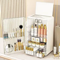 Large Capacity Dustproof Cosmetics Storage Box Magnetic Door Bedroom Table Makeup Storage Case Luxury Skincare Organizer 1