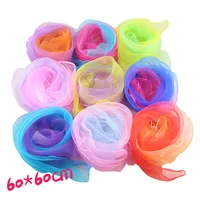 10pcs Gradient Square Scarf Stage Dance Show 60x60cm Girls Decorative Head Scarf Kerchief Neck Wrap Randomly Color 2