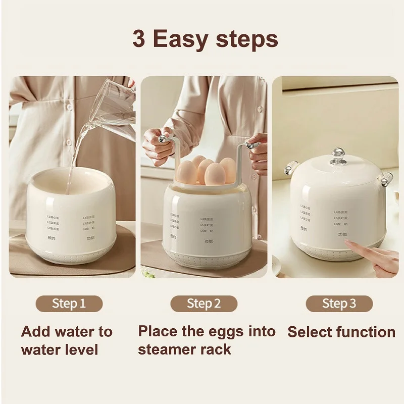 300W Smart Egg Cooker Electric Cook pots egg cooker electric egg cooker Home Appointment Multifunctional Breakfast Machine Automatic Steamer Kitchen Appliance
