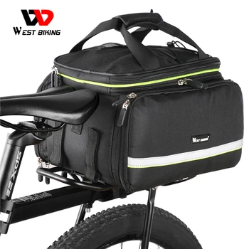WEST BIKING Borsa per bagagliaio per bici impermeabile 3 in 1 Borsa per bicicletta da strada MTB Borsa per bagagli da viaggio di grande capacità Borse laterali per sedile da sella