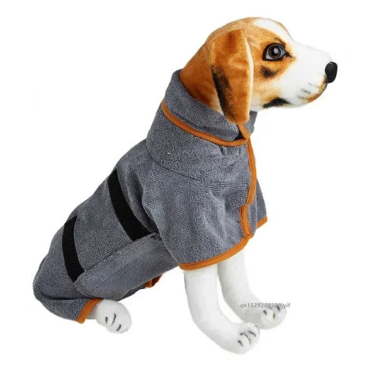 Pet Bathrobe Fast Drying Towel Microfiber Absorbent Soft Bath Robe Adjustable Towel Grooming Coat For Small Medium Large Dog pet towel