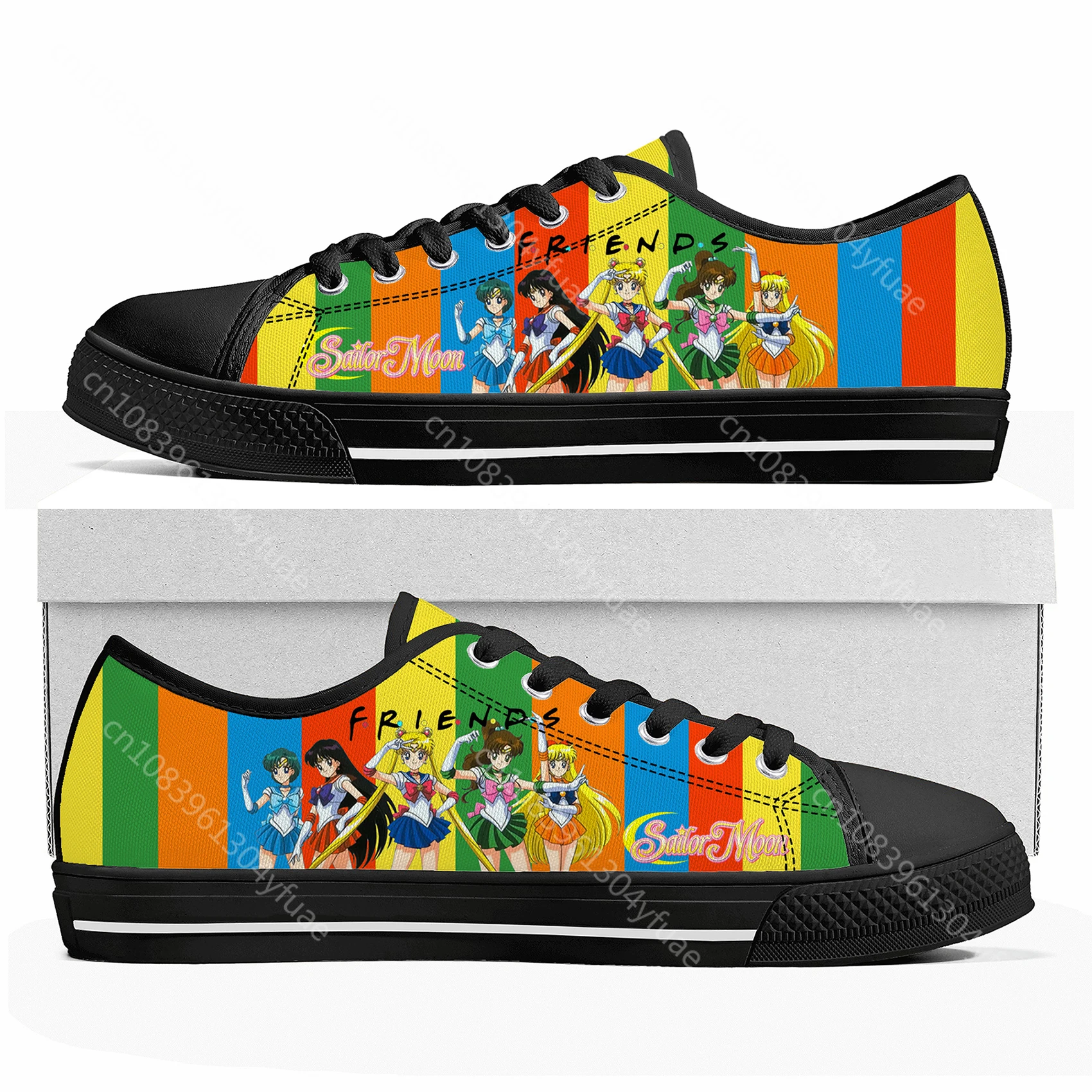 Anime Moon Manga Cartoon Sailor Low Top Sneakers Mens Womens Teenager Canvas Sneaker Casual Couple Shoes Custom Shoe
