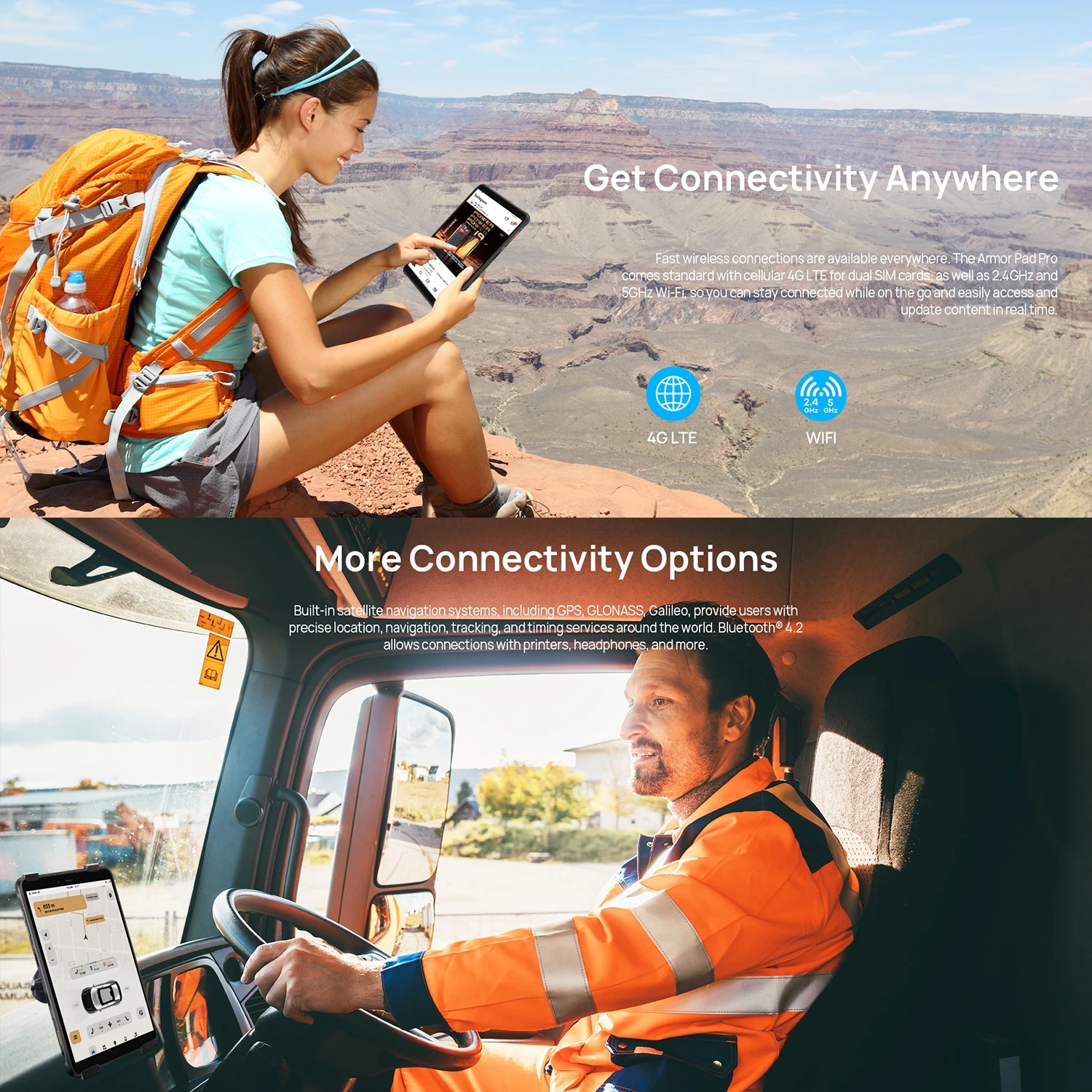 Ulefone Armor Pad Pro Rugged Tablet PC 8GB+128GB IP68/IP69K 8'' Android 13 MT8788 48MP 7650mAh 4G Tablet PC